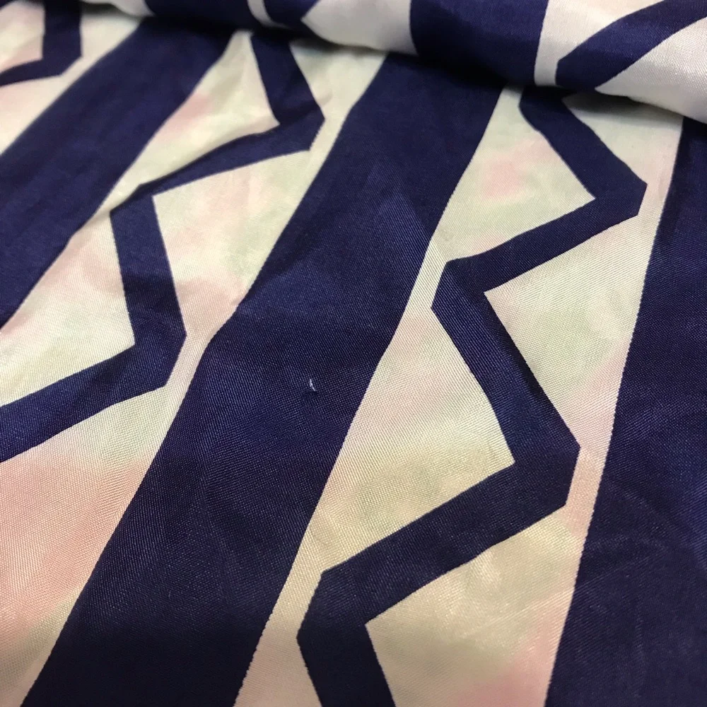 Christian Dior Navy and White Patterned vintage Scarf